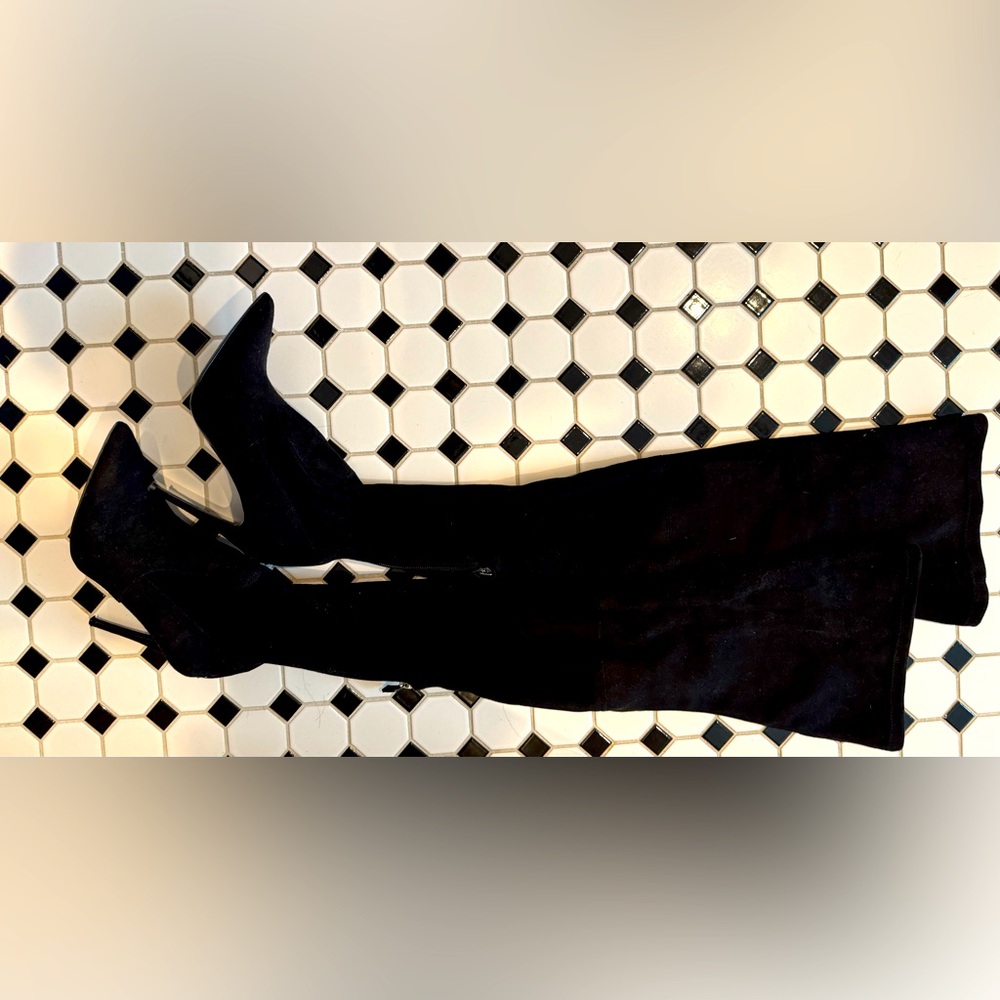 Steve Madden Domain Black Heeled Boots Size 6.5